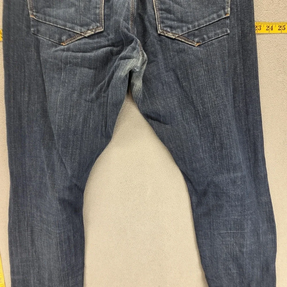 Selvedge Jeans Mens Blue SPAO Medium Wash‎ Zip Fly Whiskers Tapered Fits 32x30